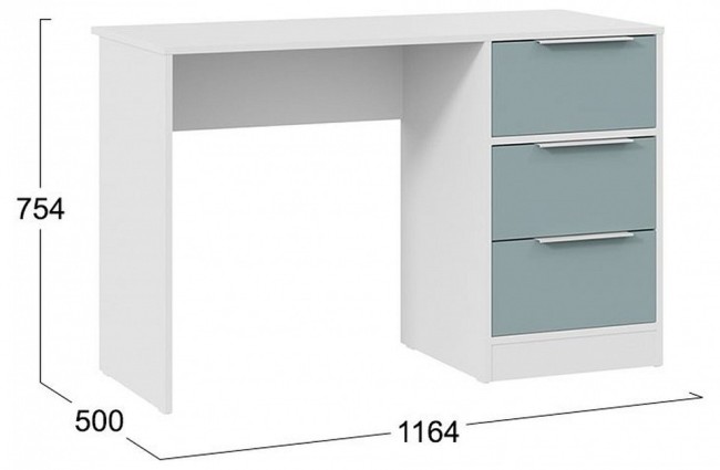 Стол письменный Марли (белый серо-голубой  1164x500x754)