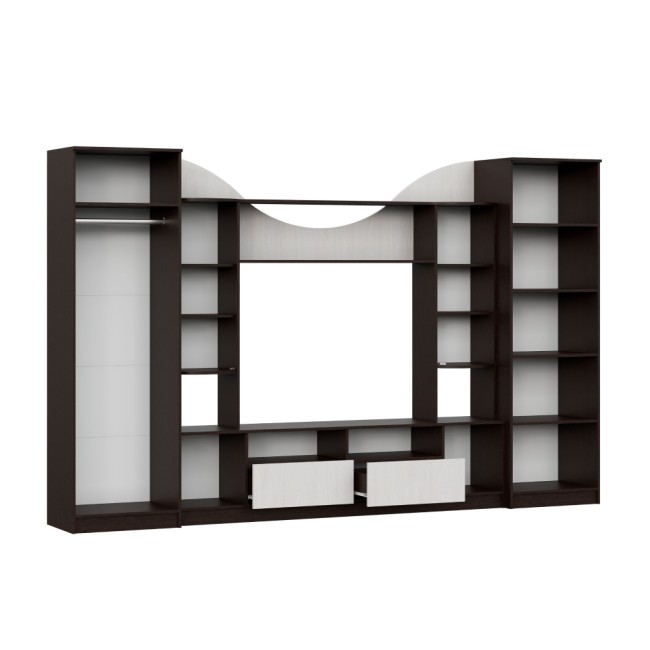 Стенка в гостиную МГС 8, дуб венге/ясень анкор светлый Стенка в гостиную МГС 8, дуб венге/ясень анкор светлый