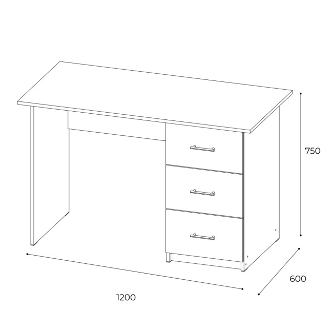 Стол письменный Сити-1, белый