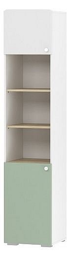 Шкаф книжный Банни НМ 041.44 (белый, дуб сонома белый, макарун  452х464х2200)