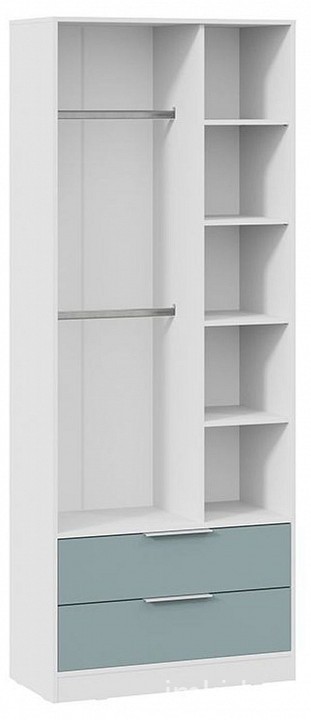Шкаф платяной Марли (белый серо-голубой  840x407x2132)