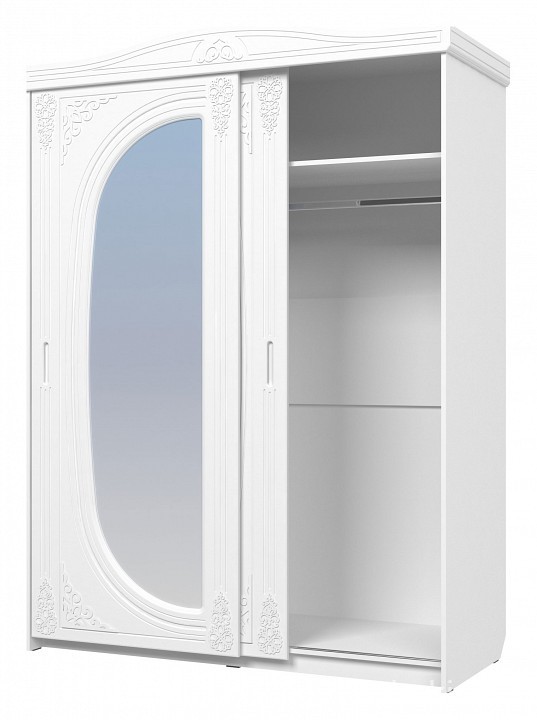 Шкаф-купе Ассоль АС-16 (белое дерево белое дерево, зеркальный  1632х696х2200)