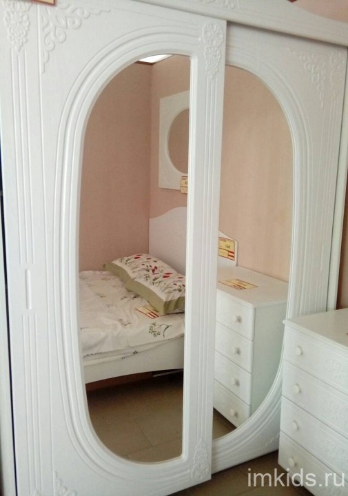 Шкаф-купе Ассоль АС-16 (белое дерево белое дерево, зеркальный  1632х696х2200)