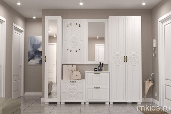 Вешалка настенная Монблан МБ-50 (белое дерево   600x25x1200)