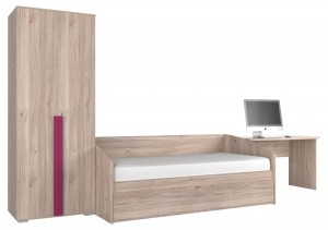 Гарнитур для детской Лайк К1 (дуб мария дуб мария, фуксия  )