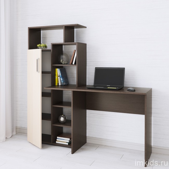 Стол компьютерный Квартет-7, венге/дуб молочный