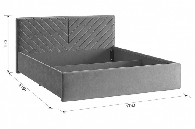 Кровать двуспальная Сандра 2 (  оникс 2130x1730x915)