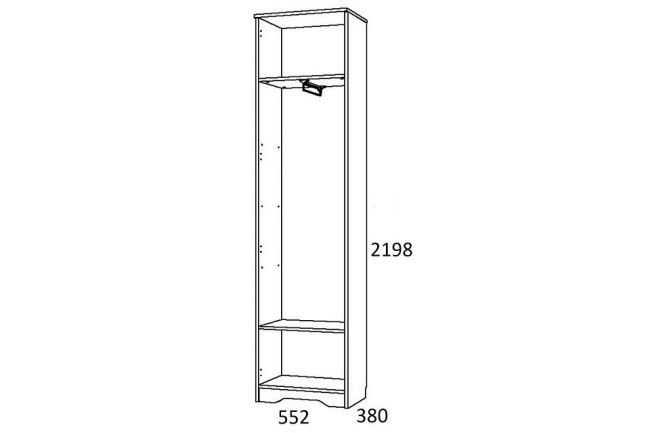 Шкаф платяной Оливия НМ 014.71 (дуб сонома дерево белое  452x380x2198)