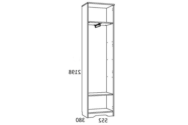 Шкаф платяной Оливия НМ 014.71 (дуб сонома дерево белое  452x380x2198)