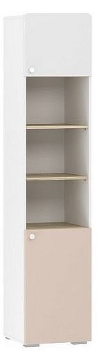 Шкаф книжный Банни НМ 041.44 (белый, дуб сонома белый, бисквит  452х464х2200)