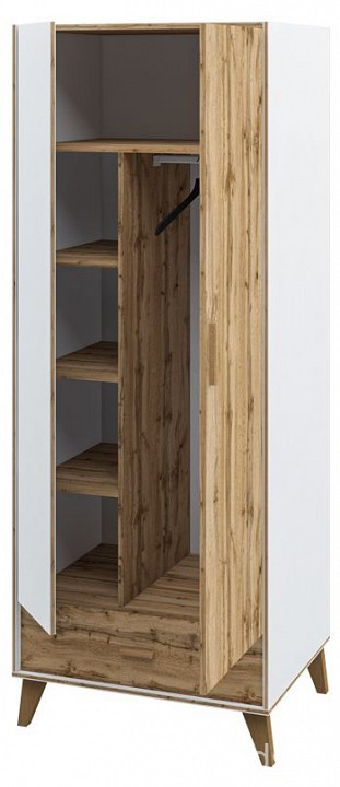 Шкаф платяной Сканди (белый, дуб вотан белый, дуб вотан  800x610x2000)