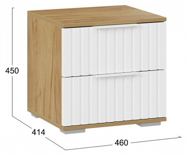 Тумбочка Хилтон (дуб крафт золотой белый  460x414x450)