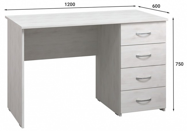 Стол письменный Эконом Стандарт С-111К (северное дерево светлое северное дерево светлое  1200x600x750)