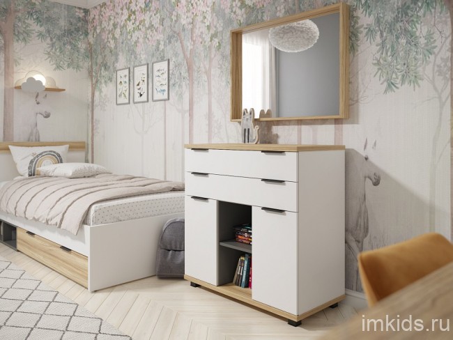 Зеркало настенное СкайЛайт СЛ-50 (блэквуд ячменный   900x74x650)