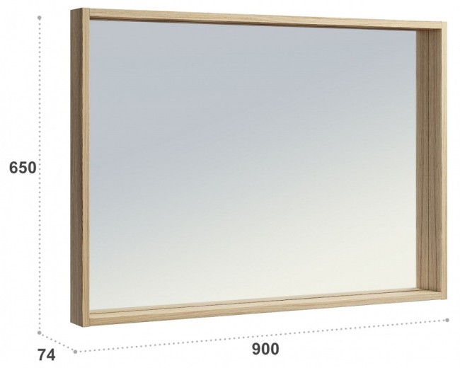 Зеркало настенное СкайЛайт СЛ-50 (блэквуд ячменный   900x74x650)