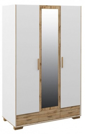 Шкаф платяной Сканди (белый, дуб вотан белый, дуб вотан, зеркальный  1420x610x2200)