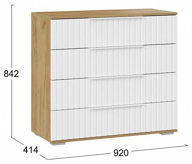 Комод Хилтон (дуб крафт золотой белый  920x414x842)