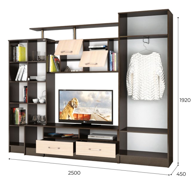 Стенка в гостиную Оскар-5, венге Стенка в гостиную Оскар-5, венге