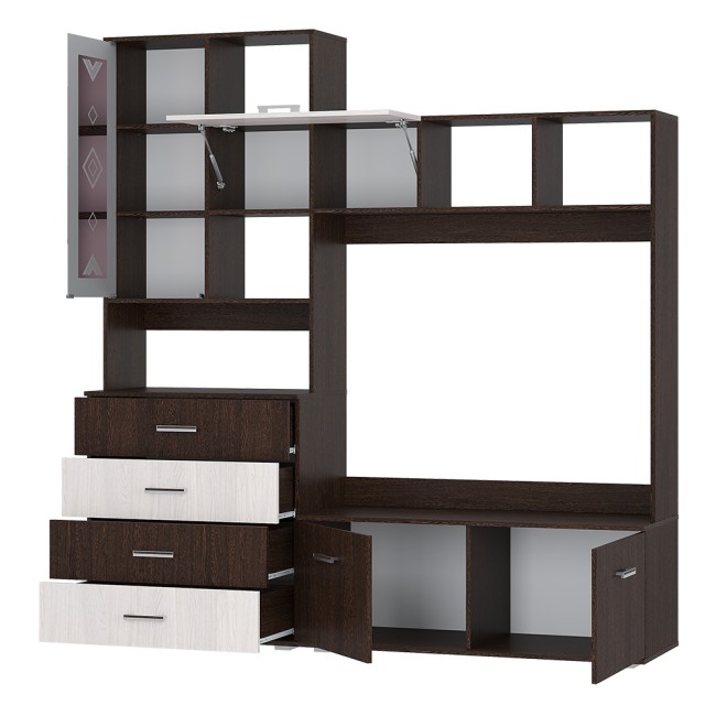 Гостиная Белла, венге/ясень белый. Комплект 3 Гостиная Белла, венге/ясень белый. Комплект 3