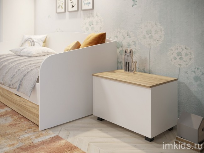 Сундук СкайЛайт СЛ-60 (белый, блэквуд ячменный белый  680x420x450)