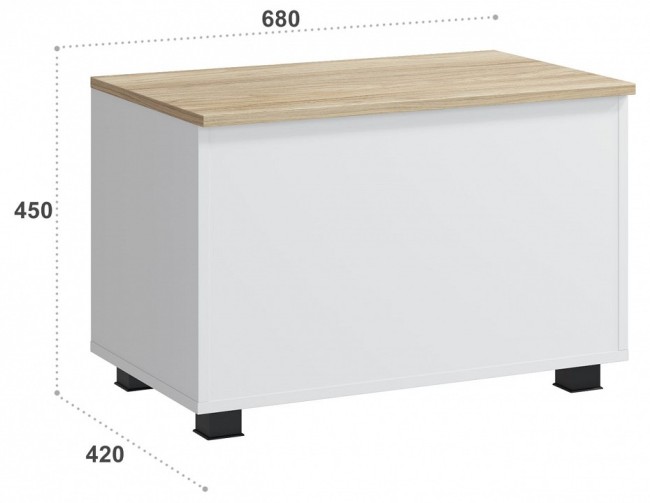 Сундук СкайЛайт СЛ-60 (белый, блэквуд ячменный белый  680x420x450)