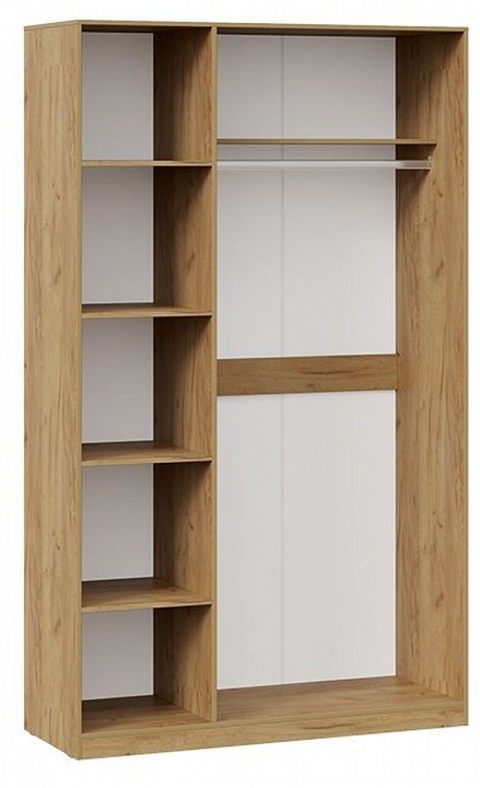 Шкаф платяной Хилтон (дуб крафт золотой белый  1350x532x2260)