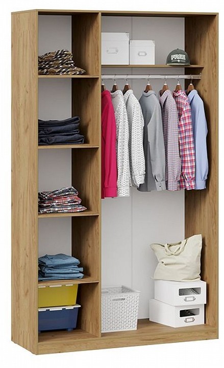 Шкаф платяной Хилтон (дуб крафт золотой белый  1350x532x2260)