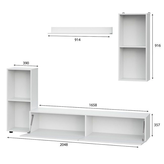 Гостиная МГС 10, белый текстурный Гостиная МГС 10, белый текстурный