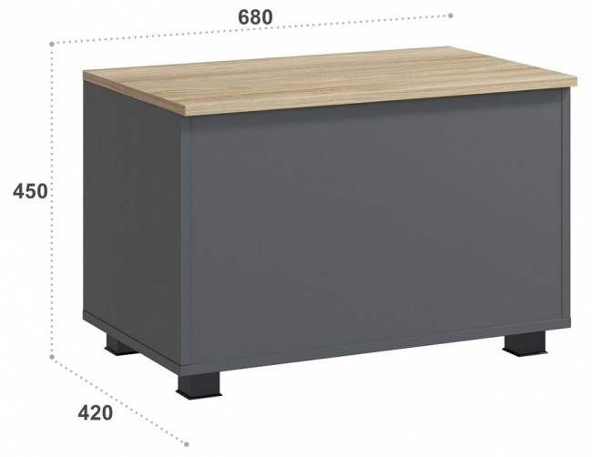 Сундук СкайЛайт СЛ-60 (блэквуд ячменный, графит графит  680x420x450)