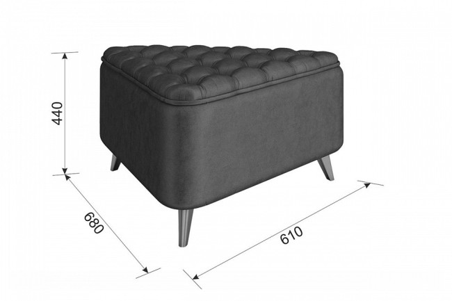 Пуф Трио 2 (бежевый  медовый 680x610x440)