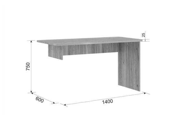 Стол письменный Лайк 33 (дуб мария   1400x600x750)