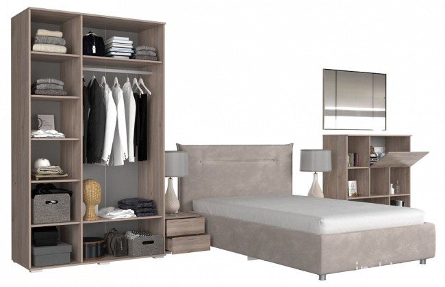 Гарнитур для спальни Лайк КС48 (дуб мария дуб мария, фуксия капучино )