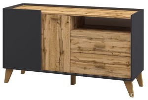 Тумба комбинированная Сканди (графит, дуб вотан графит, дуб вотан  1340x400x740)