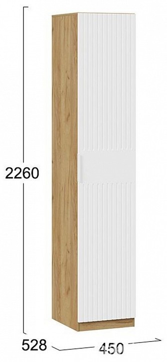 Шкаф для белья Хилтон (дуб крафт золотой белый  450x528x2260)