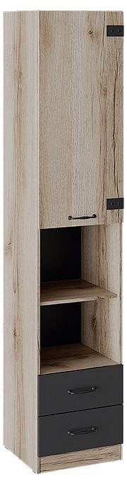 Шкаф комбинированный Окланд ТД-324.07.20 (дуб делано дуб делано, черный  449x450x2171)