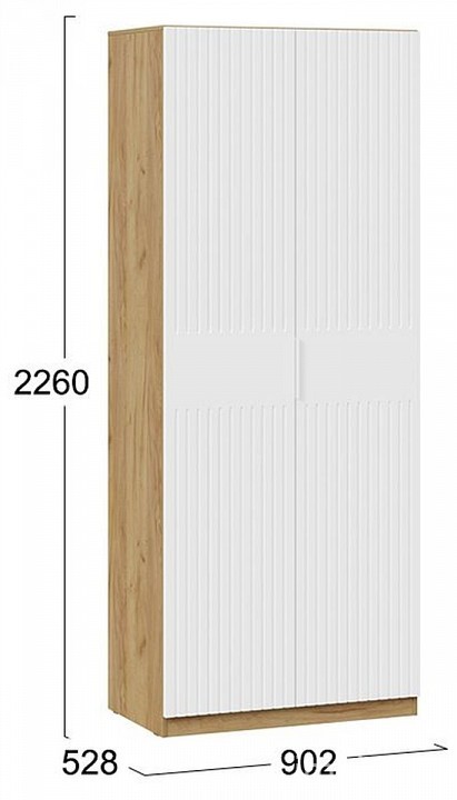 Шкаф платяной Хилтон (дуб крафт золотой белый  902x528x2261)