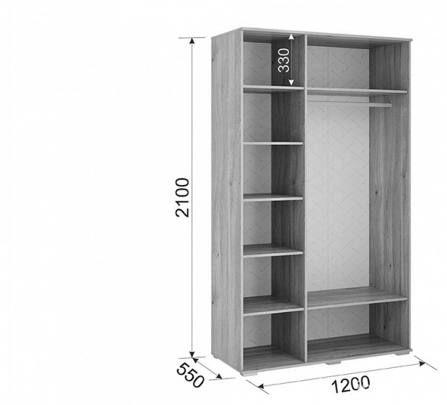 Гарнитур для спальни Лайк КС100 (дуб мария дуб мария, индиго капучино )