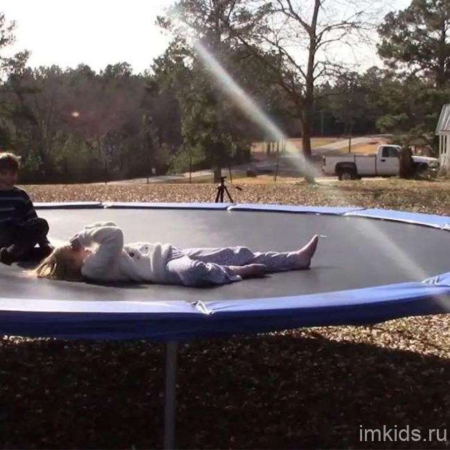 Батут с защитной сеткой "PERFETTO SPORT ACTIVITY 14" диаметр 4,3 м синий