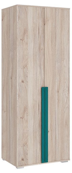 Шкаф платяной Лайк 03.01 (дуб мария дуб мария, изумруд  800x550x2100)