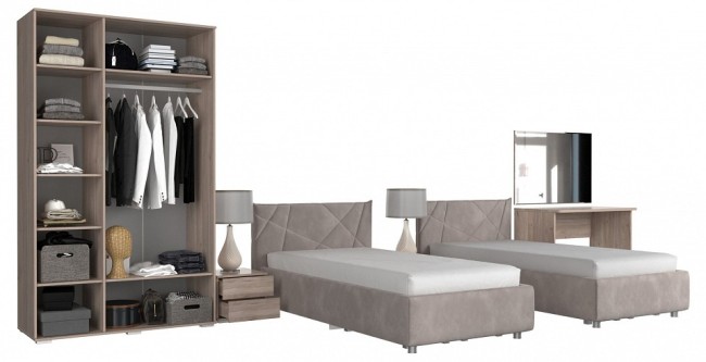 Гарнитур для спальни Лайк КС100 (дуб мария дуб мария, какао капучино )
