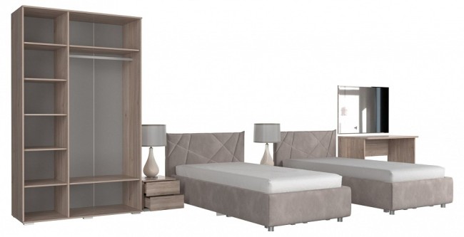 Гарнитур для спальни Лайк КС100 (дуб мария дуб мария, какао капучино )