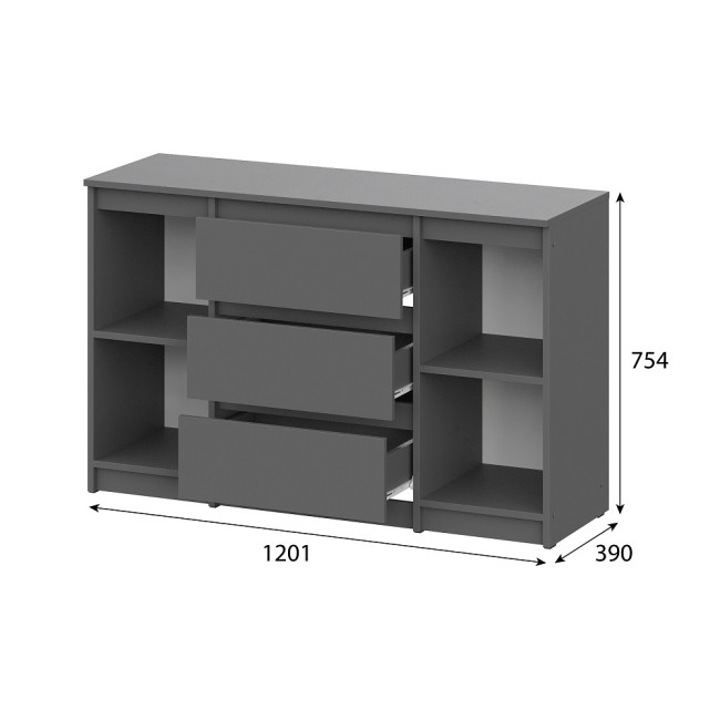 Комод комбинированный Денвер, графит