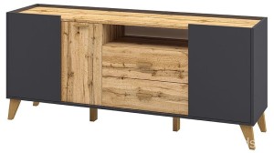 Тумба комбинированная Сканди (графит, дуб вотан графит, дуб вотан  1740x400x740)