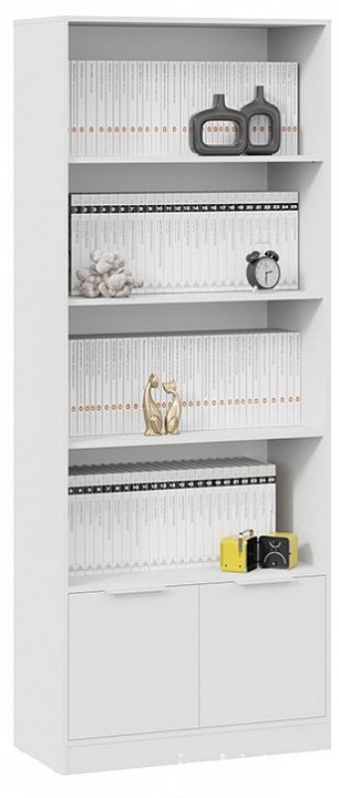 Стеллаж комбинированный Марли (белый белый  840x407x2132)