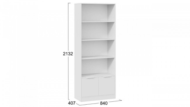 Стеллаж комбинированный Марли (белый белый  840x407x2132)