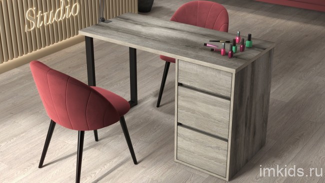 Стол письменный Эконом стандарт С-401 (дуб эвок, черный дуб сонома темный  1200x550x760)