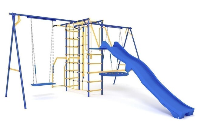 VERESK "Непоседа-Дачник", модель № 3 - с двумя качелями и горкой