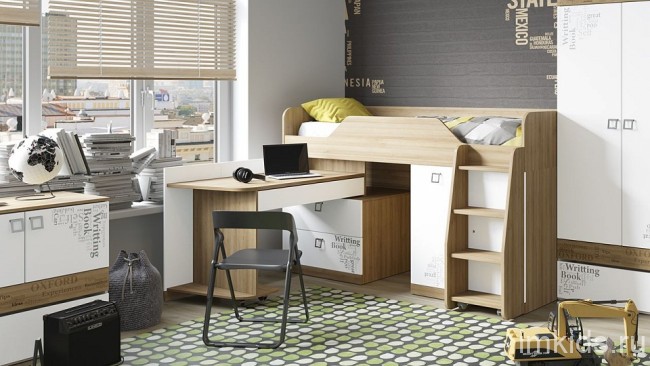 Набор для детской Оксфорд ТД-139.11.03 (ривьера белый с черным рисунком  2044x1855x186)