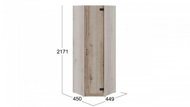 Шкаф платяной Окланд ТД-324.07.23 (дуб делано дуб делано  766x766x2171)