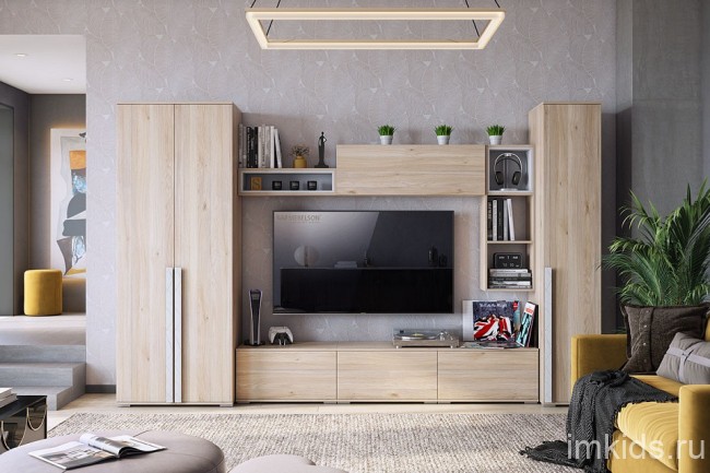 Шкаф платяной Лайк 03.01 (дуб мария галька, дуб мария  800x550x2100)